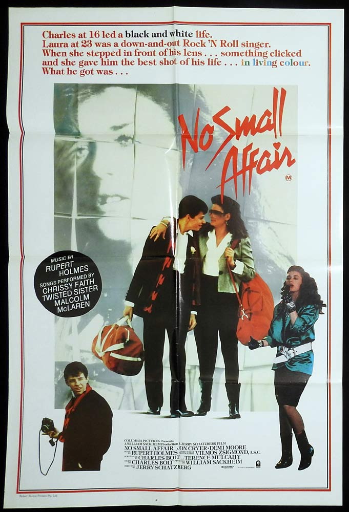 NO SMALL AFFAIR Original One sheet Movie Poster Jon Cryer Demi Moore