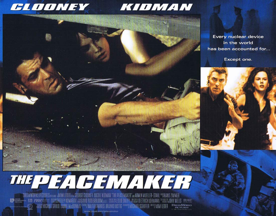 THE PEACEMAKER Original Lobby Card 3 George Clooney Nicole Kidman