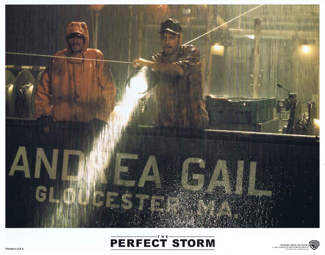 THE PERFECT STORM Original Lobby Card 2 George Clooney Mark Wahlberg