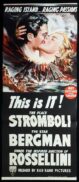 STROMBOLI Original Daybill Movie Poster Ingrid Bergman RKO