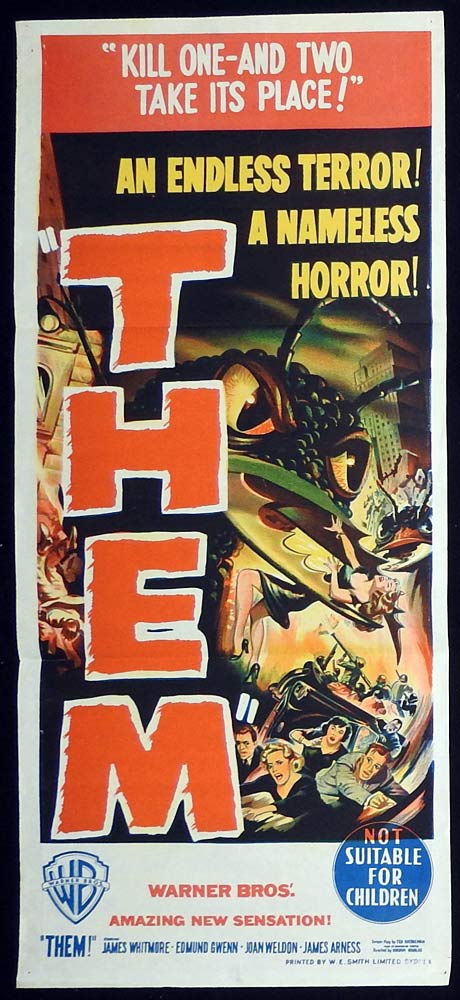 THEM! Original Daybill Movie Poster James Whitmore Edmund Gwenn 1954 Sci Fi