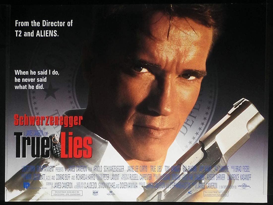 TRUE LIES Original ROLLED ADV British Quad Movie Poster Arnold Schwarzenegger