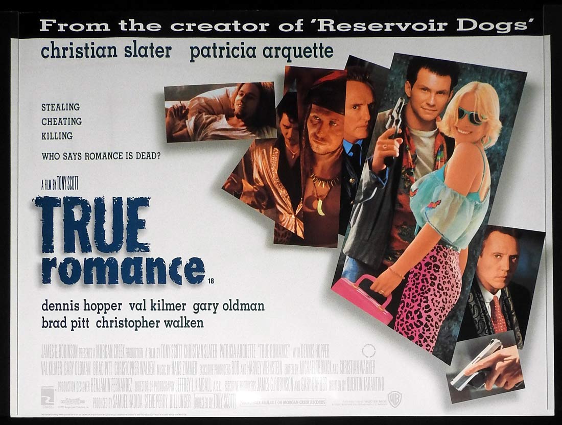 TRUE ROMANCE Original ROLLED British Quad Movie Poster Quentin Tarantino