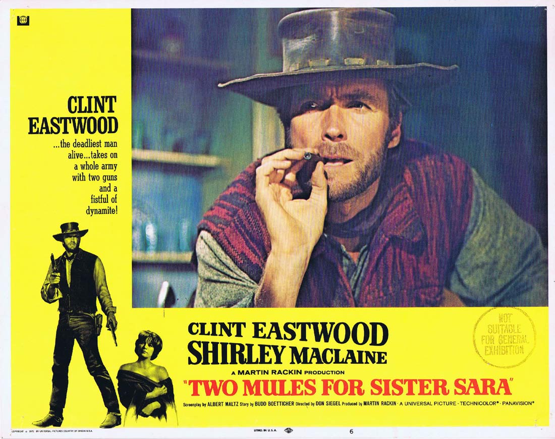 TWO MULES FOR SISTER SARA Original Lobby Card 6 Clint Eastwood Shirley MacLaine