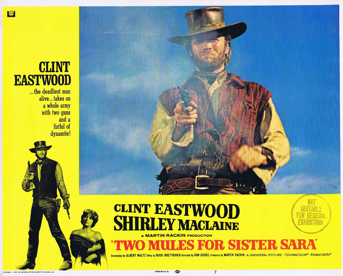 TWO MULES FOR SISTER SARA Original Lobby Card 7 Clint Eastwood Shirley MacLaine