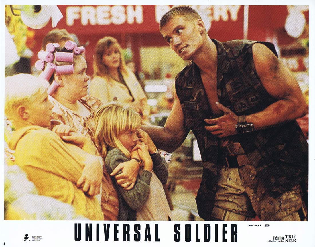UNIVERSAL SOLDIER Original Lobby Card 4 Jean-Claude Van Damme Dolph Lundgren