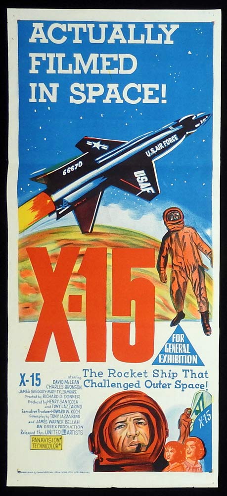X-15 Original Daybill Movie Poster Charles Bronson Science Fiction Sci Fi
