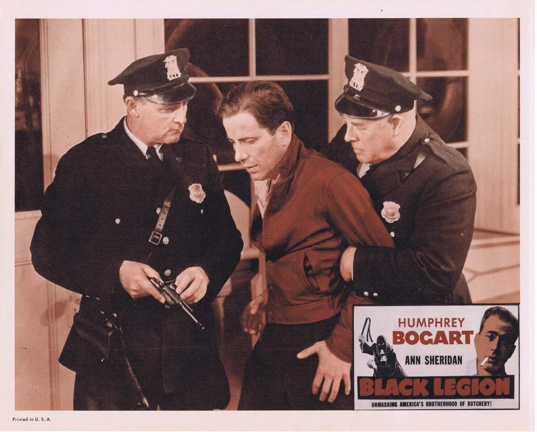 BLACK LEGION Original 1957r Lobby card Humphrey Bogart Dick Foran
