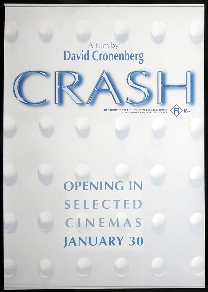 CRASH Original AUST ROLLED ADV One Sheet Movie poster James Spader Very Rare Horror