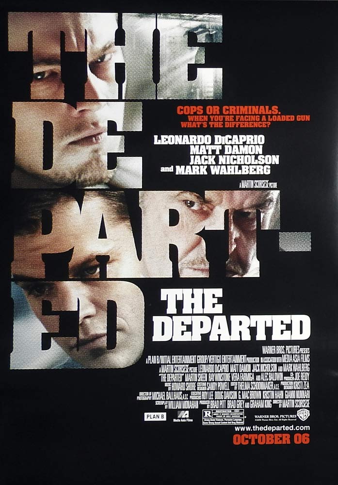 THE DEPARTED Original US One sheet Movie poster Matt Damon Leonardo DiCaprio