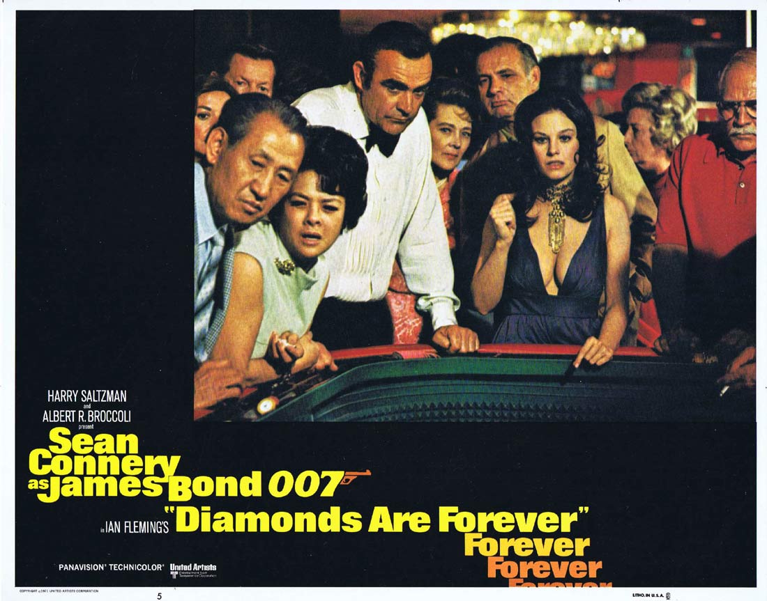 DIAMONDS ARE FOREVER Original 1980r US Lobby Card 5 Sean Connery James Bond