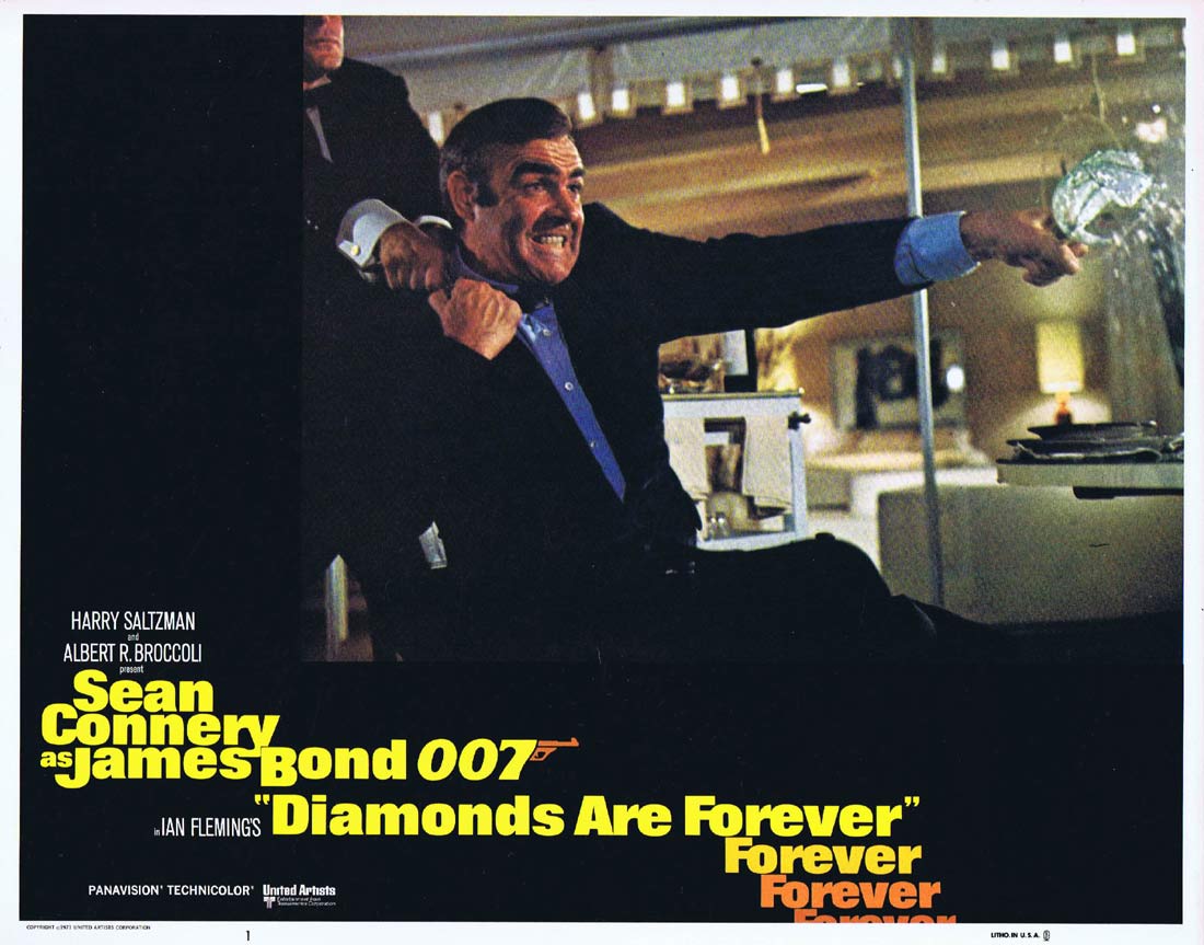DIAMONDS ARE FOREVER Original 1980r US Lobby Card 1 Sean Connery James Bond