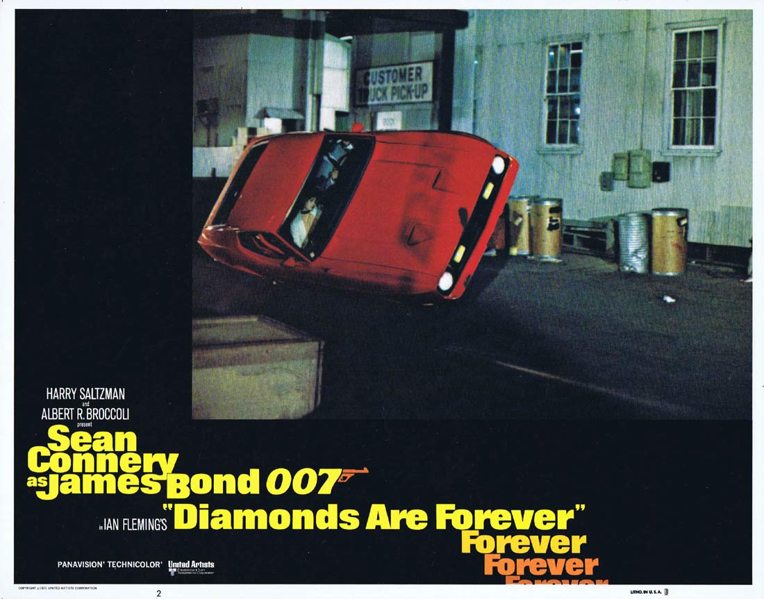 DIAMONDS ARE FOREVER Original 1980r US Lobby Card 2 Sean Connery James Bond