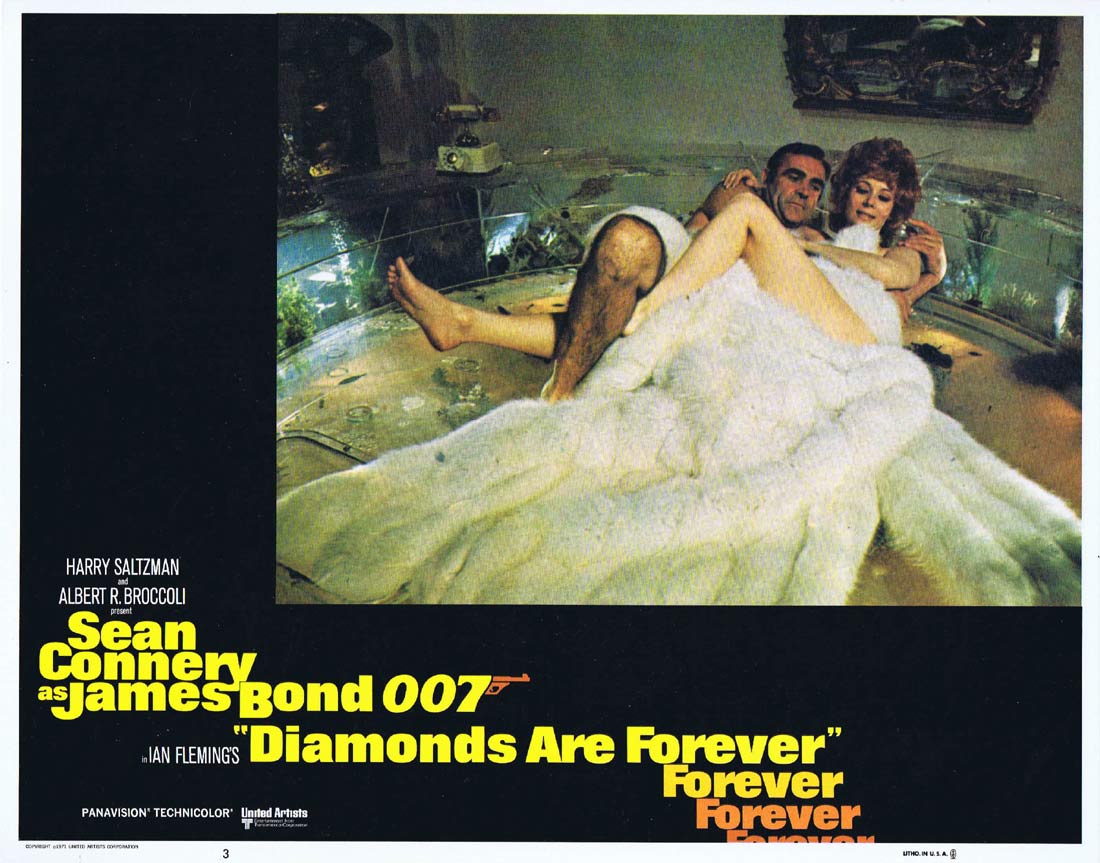 DIAMONDS ARE FOREVER Original 1980r US Lobby Card 3 Sean Connery James Bond