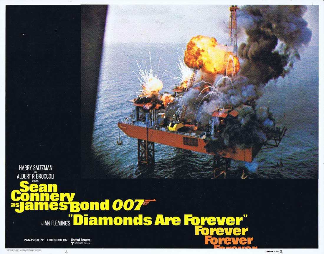 DIAMONDS ARE FOREVER Original 1980r US Lobby Card 6 Sean Connery James Bond