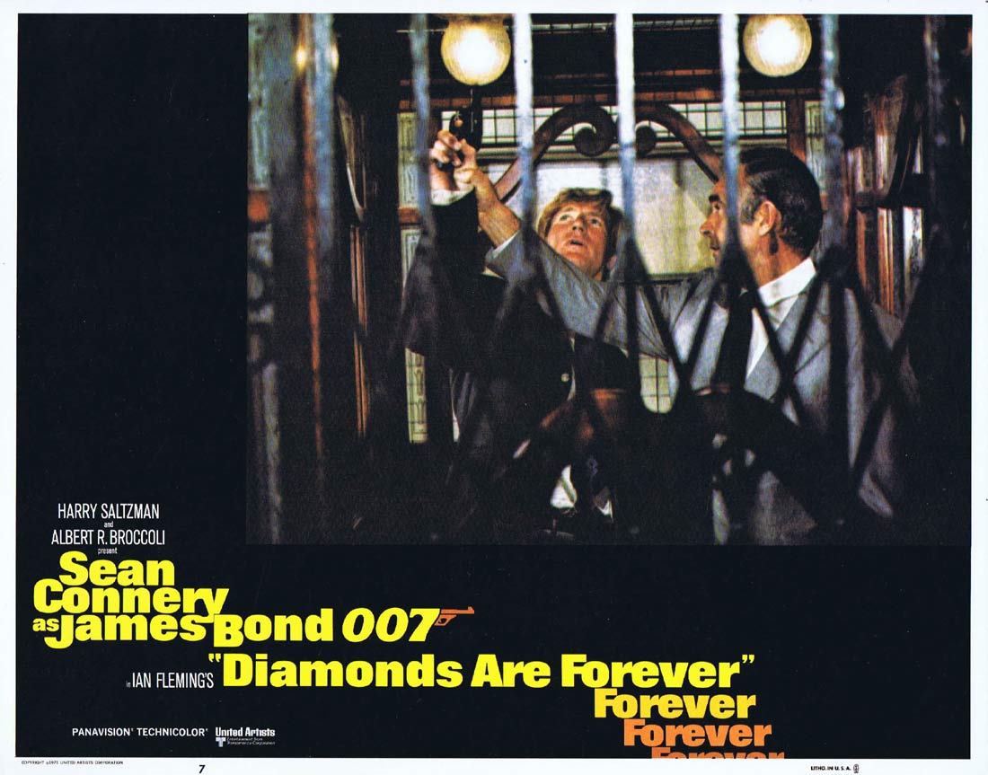 DIAMONDS ARE FOREVER Original 1980r US Lobby Card 7 Sean Connery James Bond