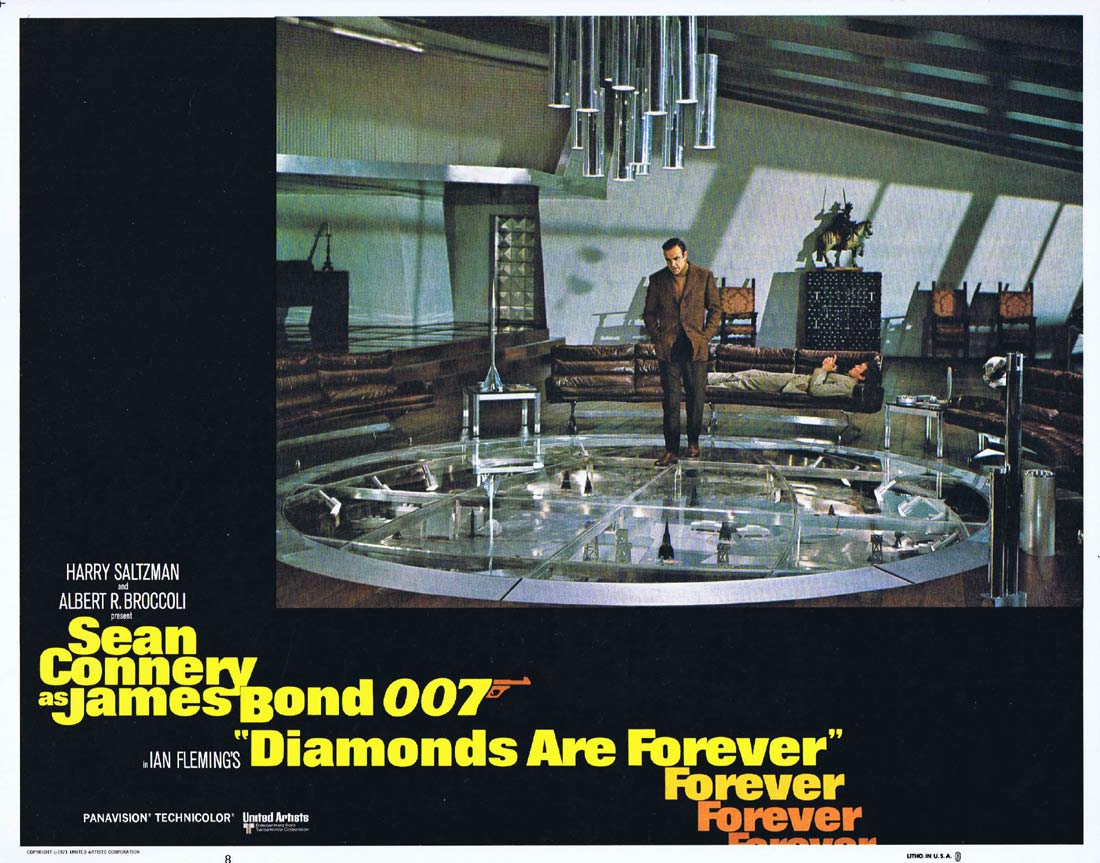 DIAMONDS ARE FOREVER Original 1980r US Lobby Card 8 Sean Connery James Bond