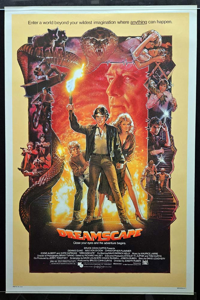 DREAMSCAPE Original US One sheet Movie poster Dennis Quaid Kate Capshaw