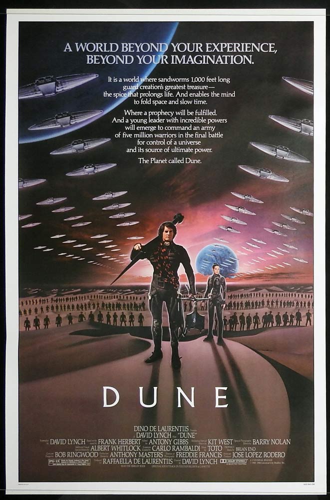 DUNE Original US ROLLED One Sheet Movie poster David Lynch Sci Fi