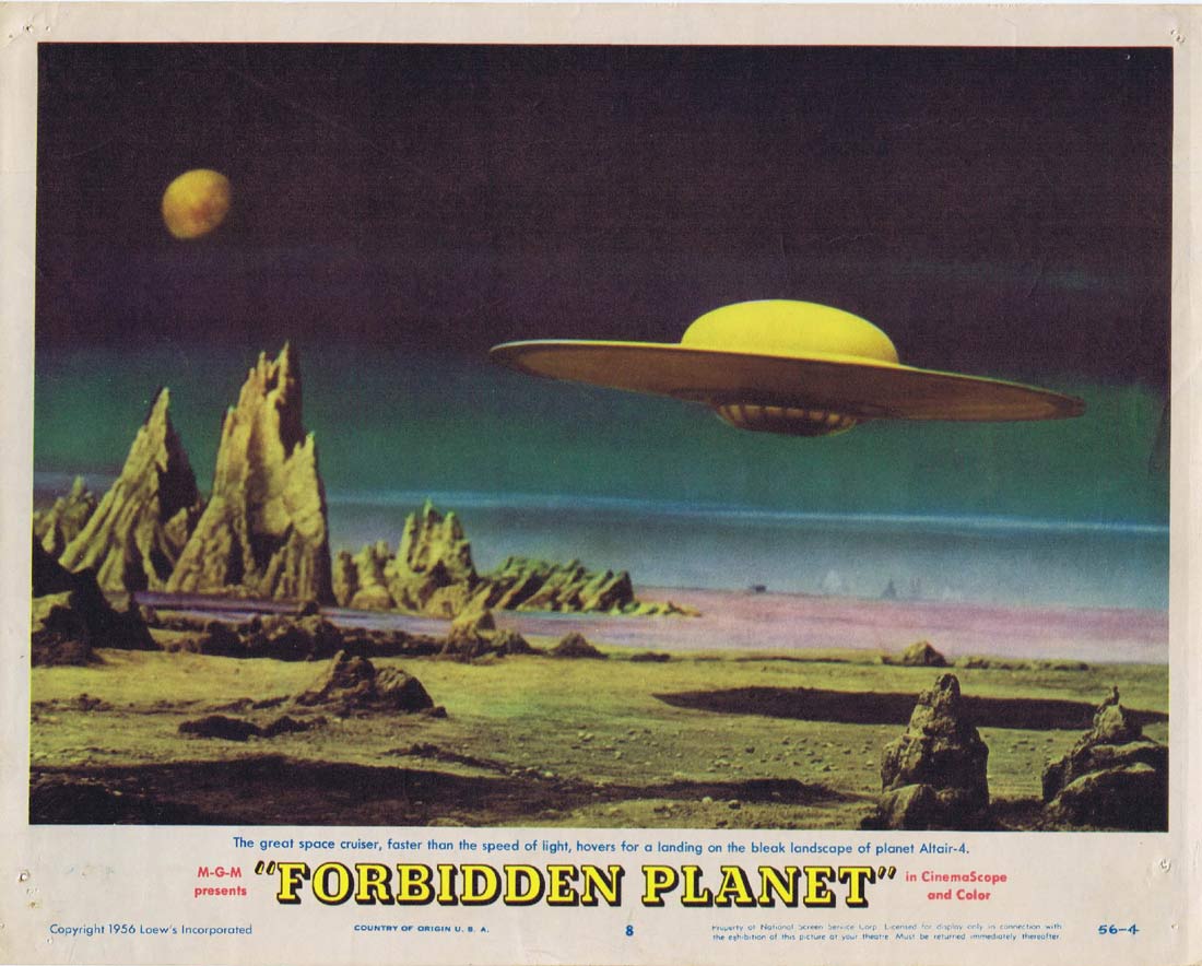 FORBIDDEN PLANET Original Lobby Card 8 Sci Fi Spaceship Best card
