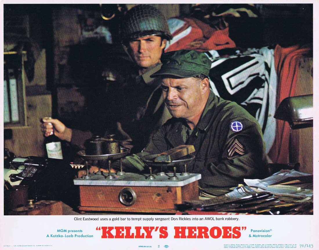KELLY’S HEROES Original US Lobby Card 2 Clint Eastwood Telly Savalas