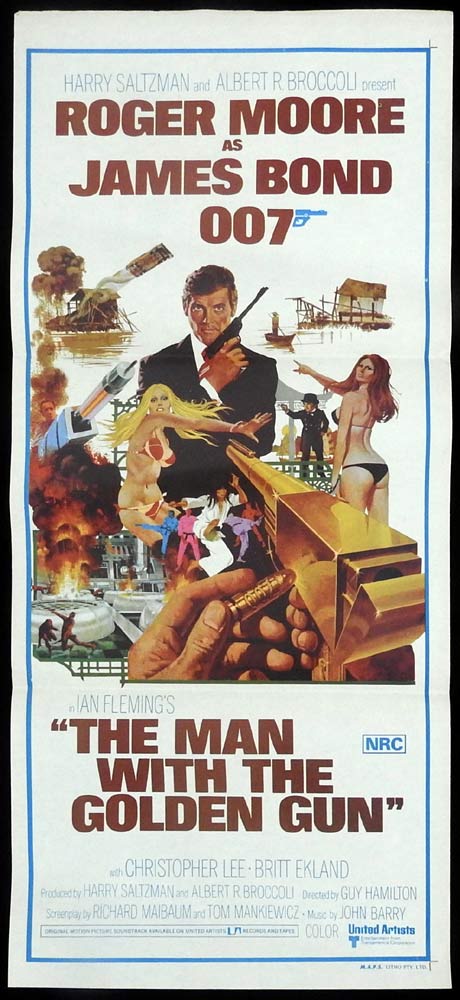 THE MAN WITH THE GOLDEN GUN Original Daybill Movie Poster Roger Moore James Bond
