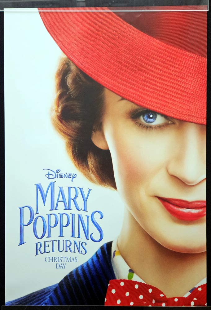 MARY POPPINS RETURNS Original DS US Teaser One sheet Movie poster Emily Blunt