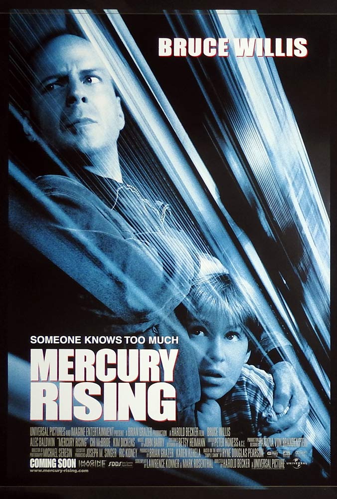 MERCURY RISING Original US One sheet Movie poster Bruce Willis Alec Baldwin