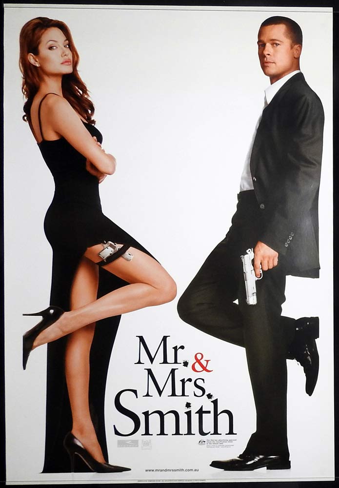 MR AND MRS SMITH Original US One sheet Movie poster Brad Pitt Angelina Jolie