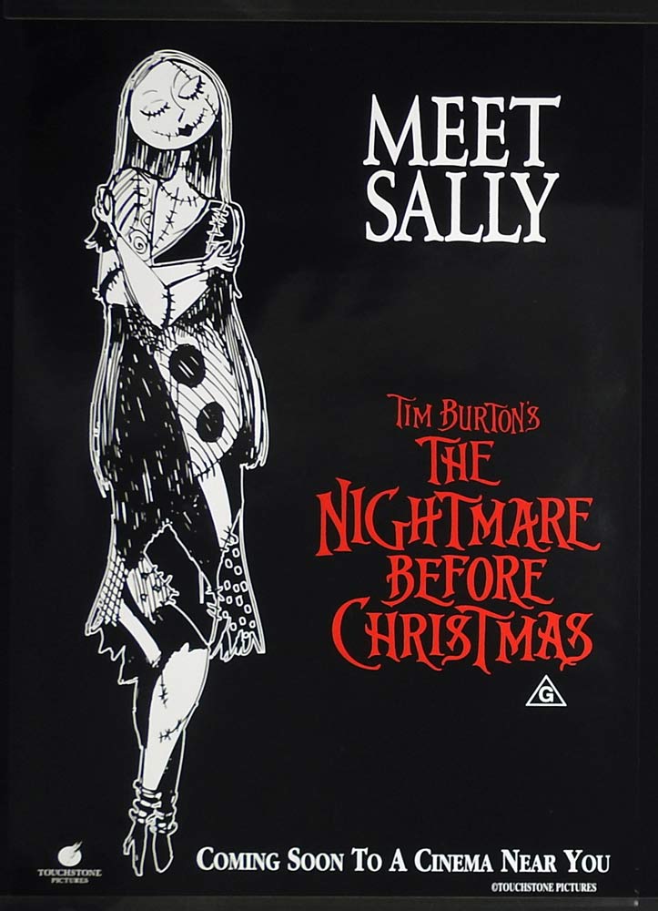 THE NIGHTMARE BEFORE CHRISTMAS Movie Poster Australian ADV One sheet Movie Poster Sally