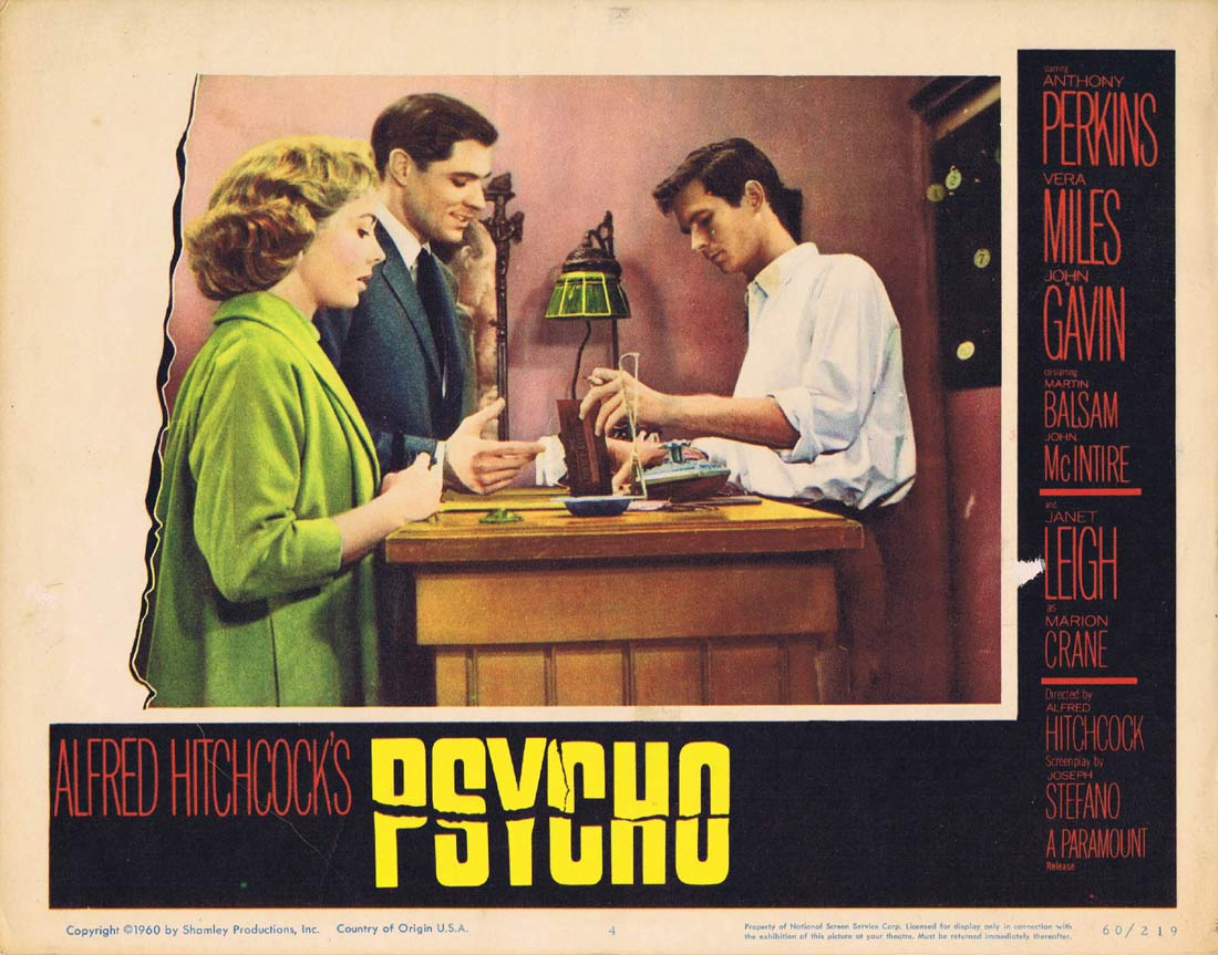 PSYCHO Lobby Card 4 Alfred Hitchcock Anthony Perkins as Norman Bates