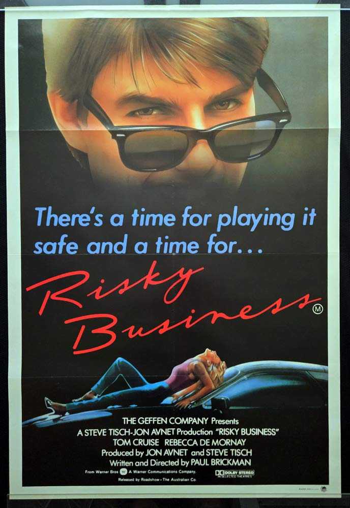 RISKY BUSINESS Original One sheet Movie poster Tom Cruise Rebecca De Mornay