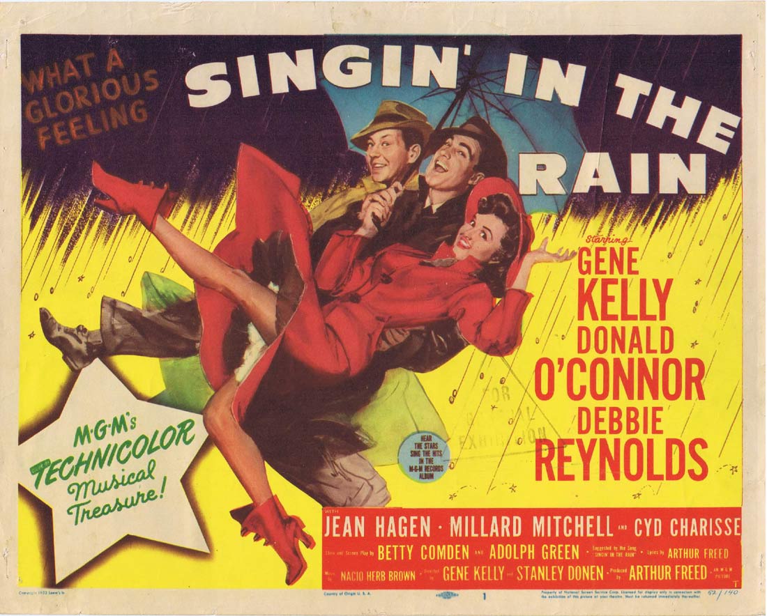 SINGIN’ IN THE RAIN Original US Title Lobby Card Gene Kelly Debbie Reynolds