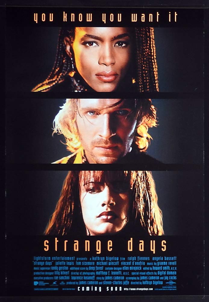 STRANGE DAYS Original US One sheet Movie poster Ralph Fiennes Angela Bassett