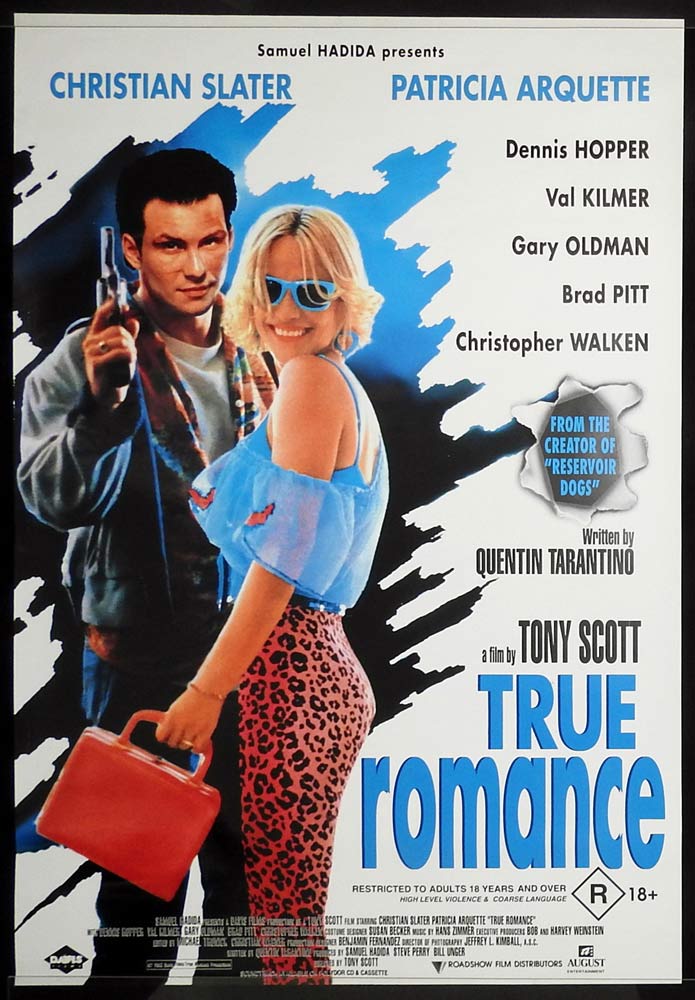 TRUE ROMANCE Original AUST ROLLED One Sheet Movie poster Quentin Tarantino