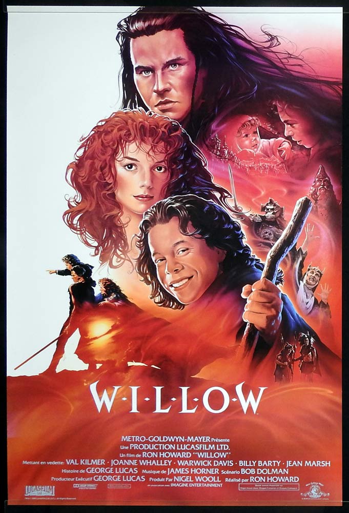WILLOW Original US One sheet Movie poster Val Kilmer Warwick Davis