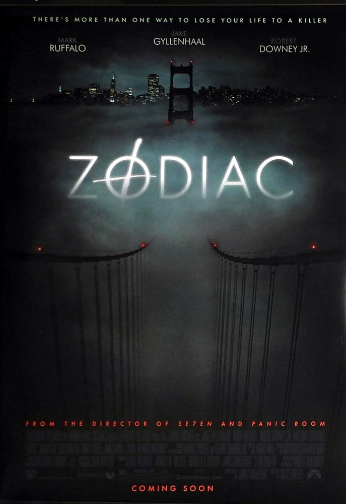 ZODIAC Original US One sheet Movie poster Jake Gyllenhaal