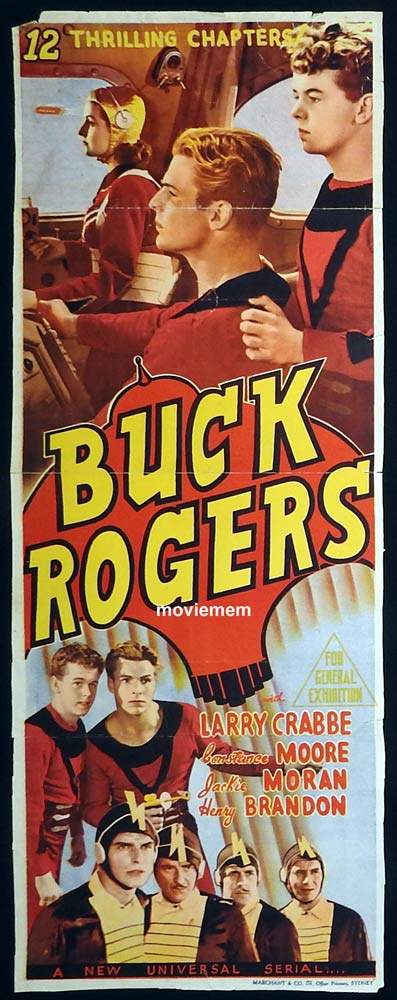 BUCK ROGERS Original Daybill Movie Poster Buster Crabbe Serial Sci Fi 1939