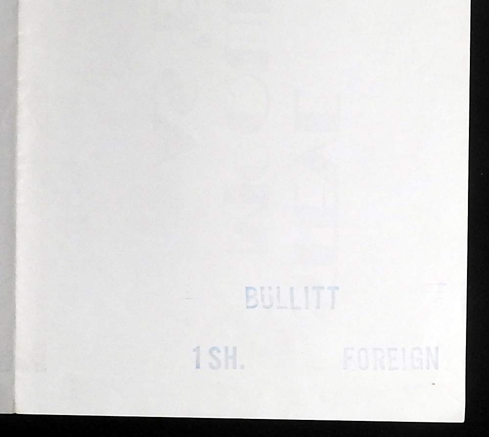 BULLITT Original US INT One Sheet Movie Poster Steve McQueen Jacqueline Bisset