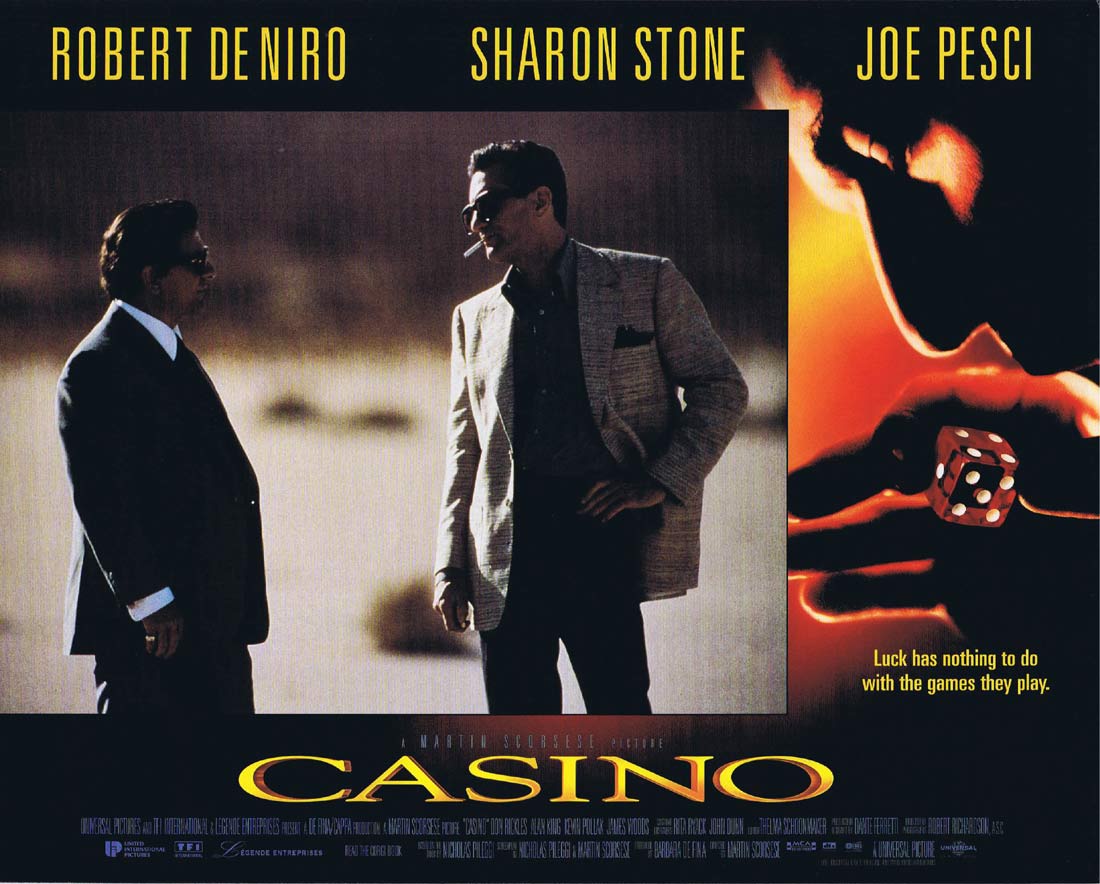 CASINO Original US Lobby Card 1 Robert De Niro Sharon Stone Joe Pesci