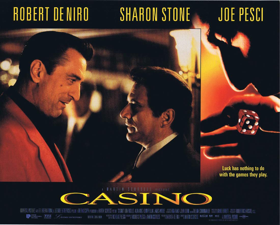 CASINO Original US Lobby Card 3 Robert De Niro Sharon Stone Joe Pesci