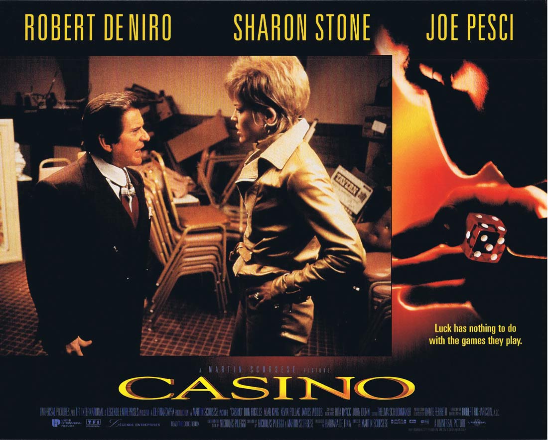 CASINO Original US Lobby Card 7 Robert De Niro Sharon Stone Joe Pesci