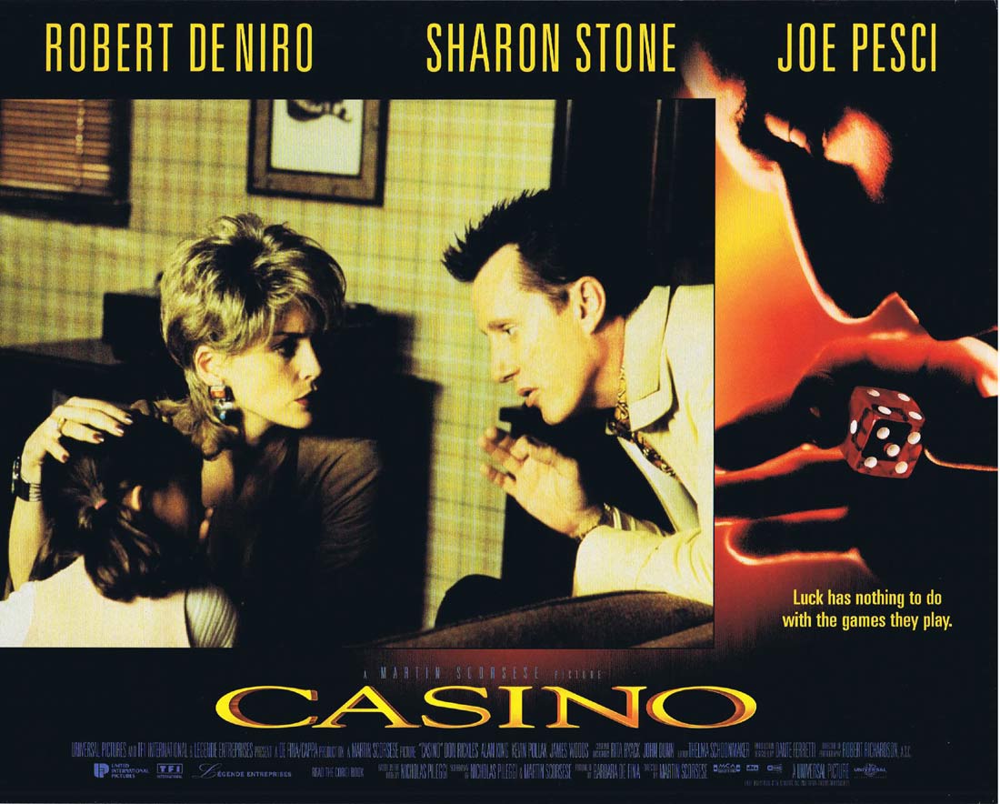 CASINO Original US Lobby Card 8 Robert De Niro Sharon Stone Joe Pesci