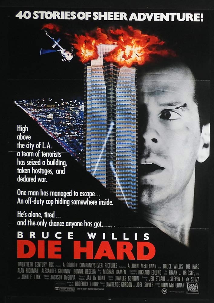 DIE HARD Original One Sheet Movie Poster Bruce Willis