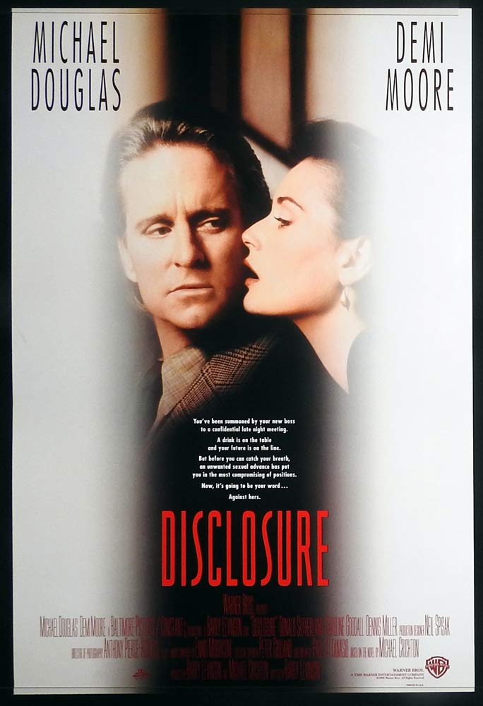 DISCLOSURE Original US One sheet Movie poster Michael Douglas Demi Moore