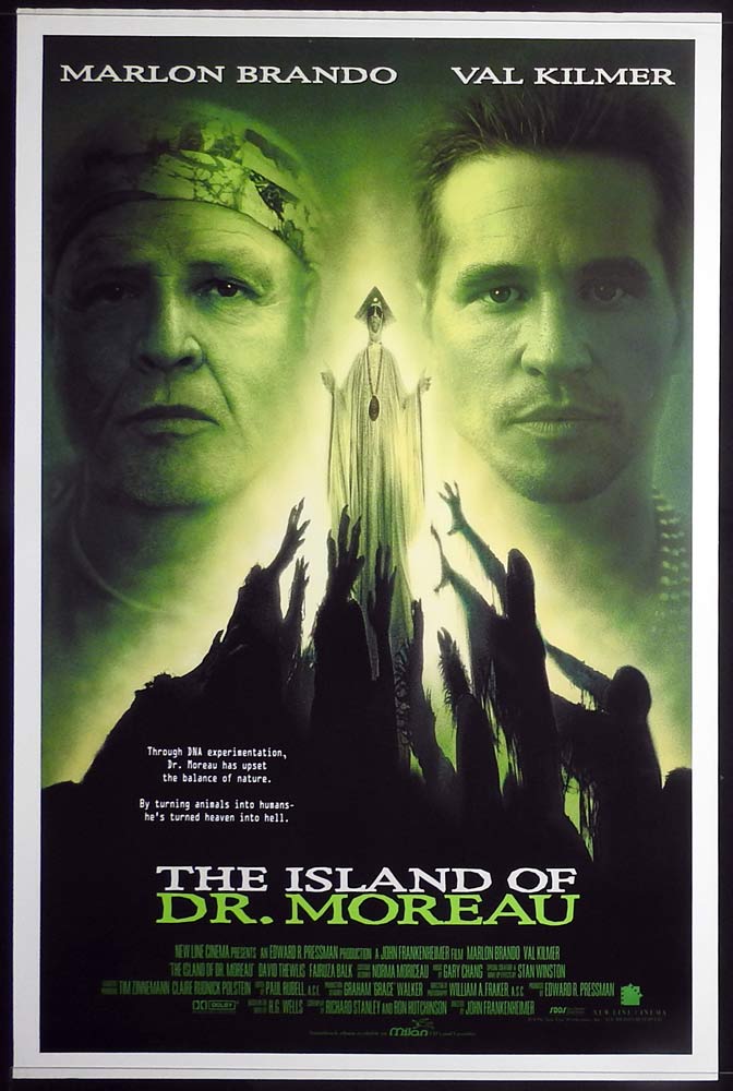 THE ISLAND OF DR MOREAU Original US One sheet Movie poster Val Kilmer