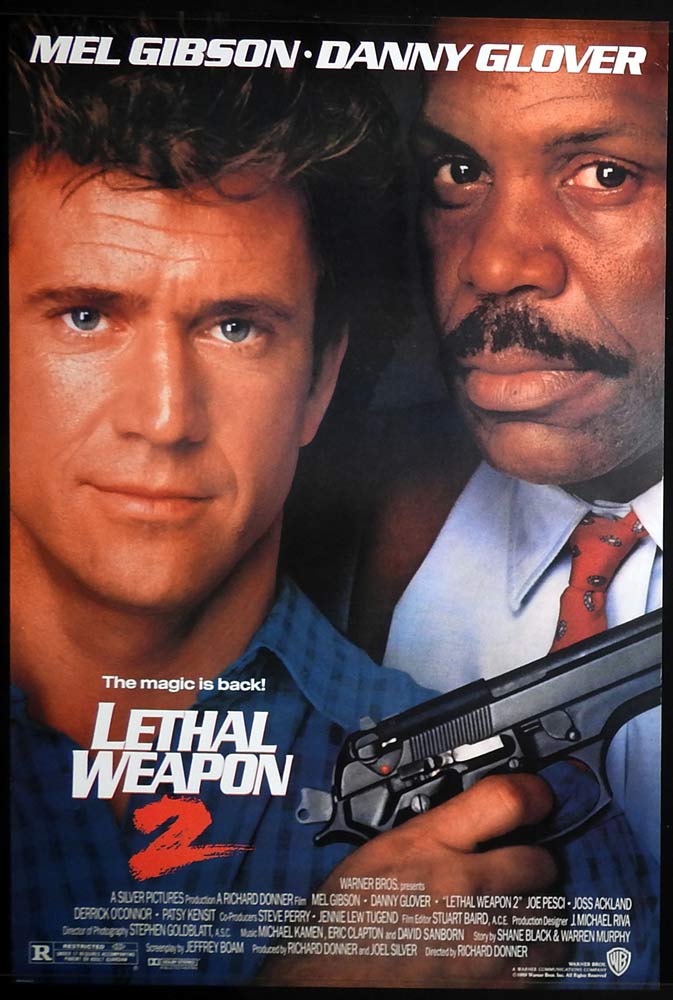 LETHAL WEAPON 2 Original US One sheet Movie poster Mel Gibson Danny Glover