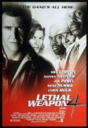 LETHAL WEAPON 4 Original US One sheet Movie poster Mel Gibson Danny Glover