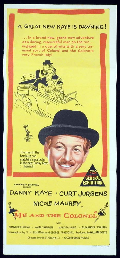ME AND THE COLONEL Original Daybill Movie Poster Danny Kaye