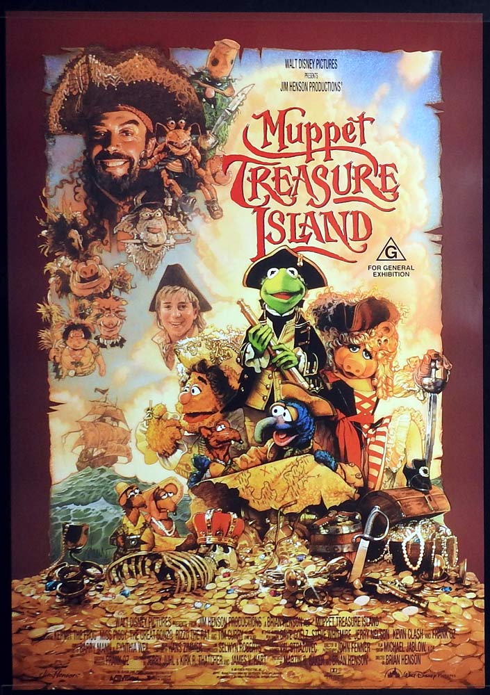 MUPPET TREASURE ISLAND Original Australian One sheet Movie poster Tim Curry